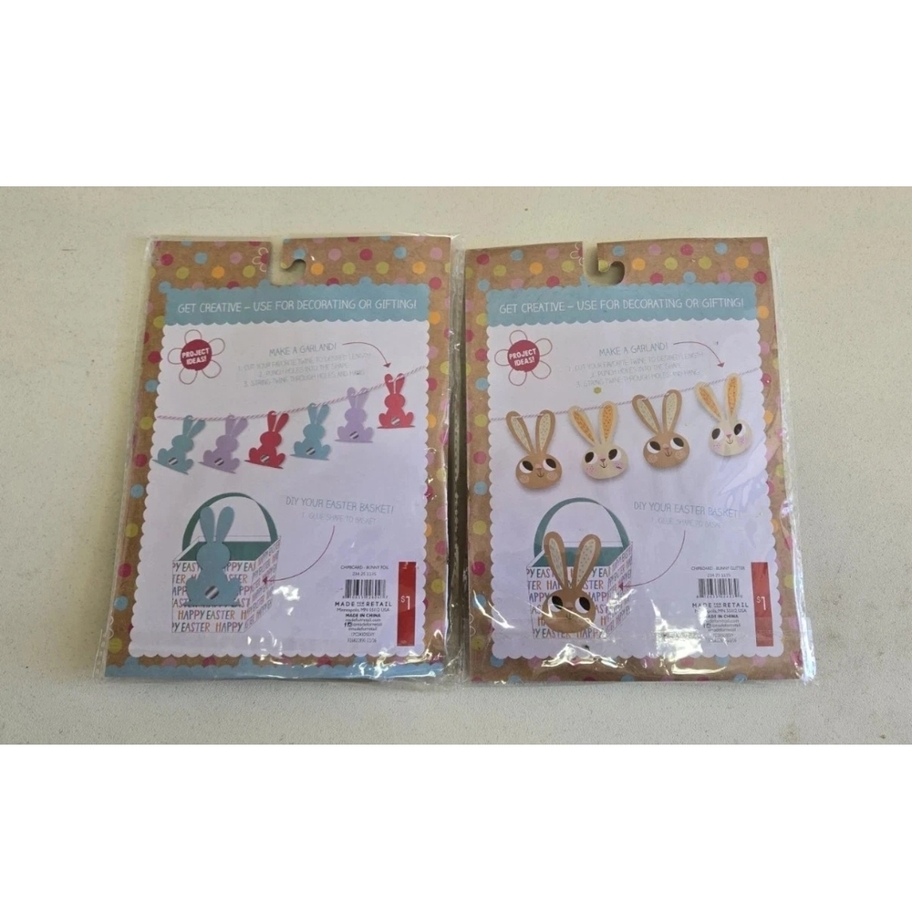 2 Sets Of Bunny Chipboard Shapes For Easter Deco Or  Garlands